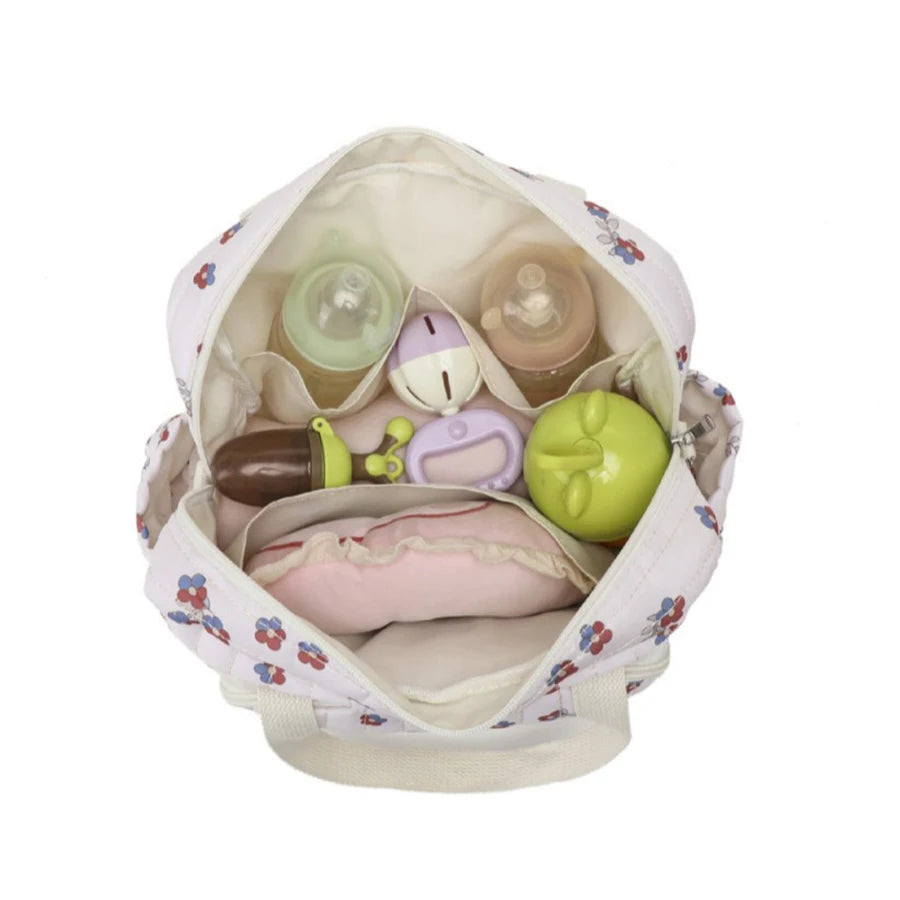 Korea Style Newborn Baby Care Diaper Bag Mummy Shoulder Bag Embroidery Quilted Stroller Diaper Storage Organizer Large Handbags