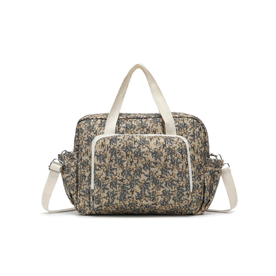 Korea Style Newborn Baby Care Diaper Bag Mummy Shoulder Bag Embroidery Quilted Stroller Diaper Storage Organizer Large Handbags