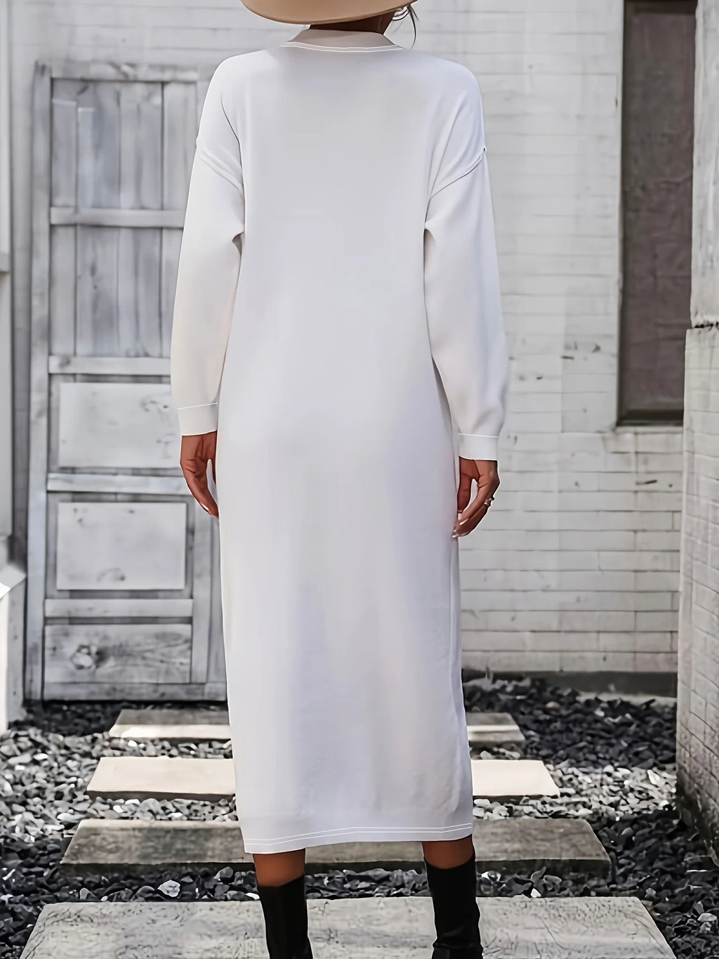 White Women's Oversized Woven Dress Casual Bohemian Maxi Summer A-Line Long  Full Length Clothing White