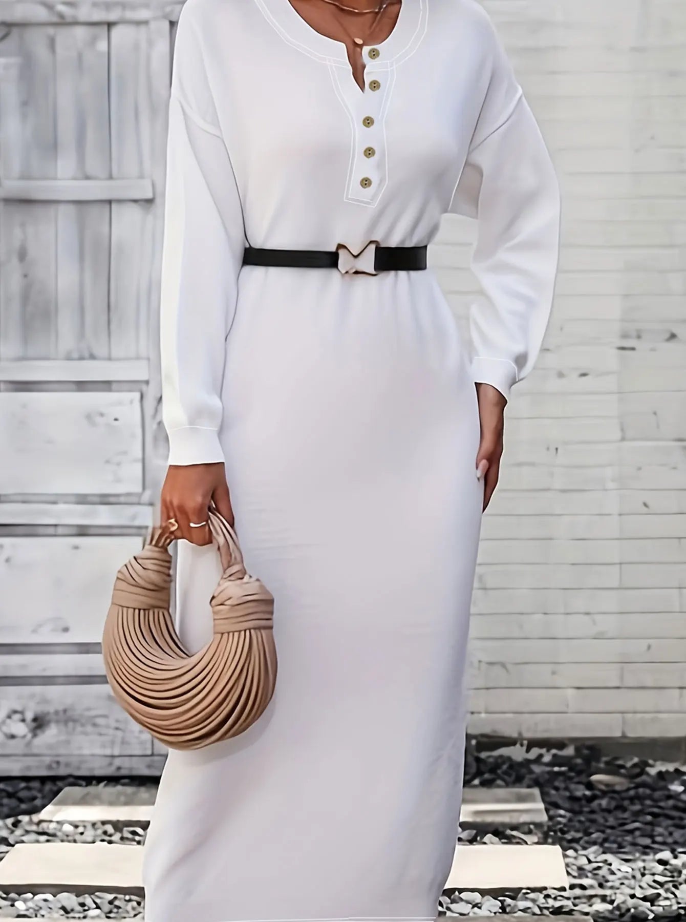 White Women's Oversized Woven Dress Casual Bohemian Maxi Summer A-Line Long  Full Length Clothing White